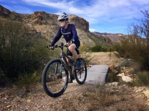 Biking in Big Bend desert terrain